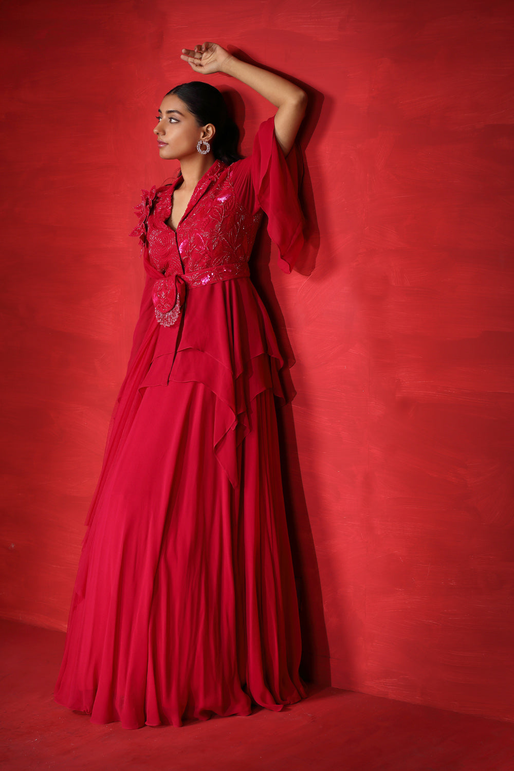 Gazer Asymmetrical Peplum Set - Auraya Fashion 