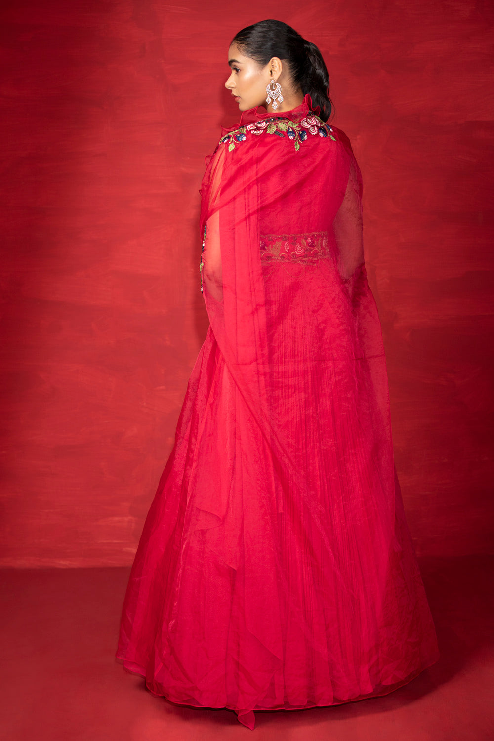 Andrea Cape Drape Gown - Auraya Fashion 