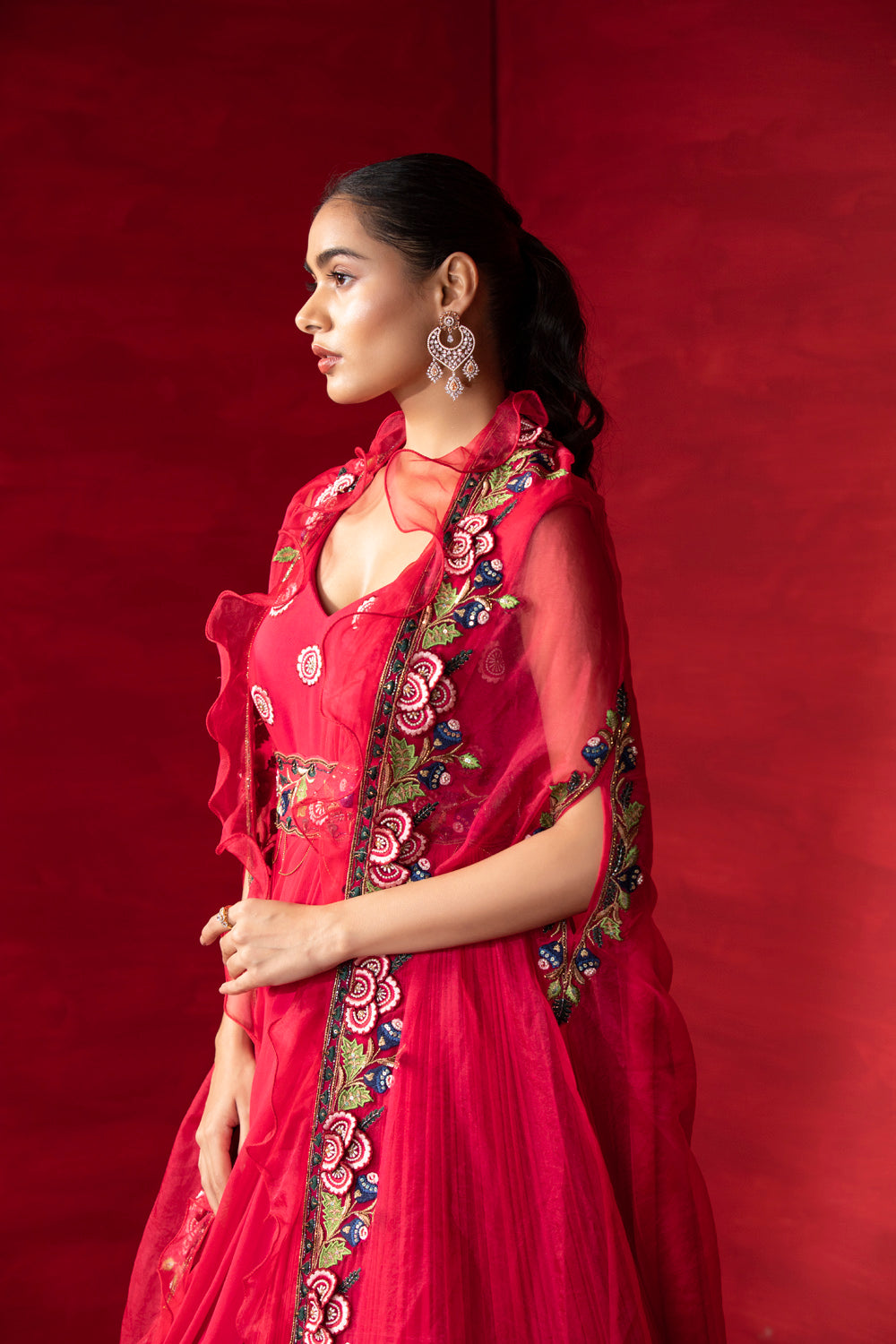 Andrea Cape Drape Gown - Auraya Fashion 