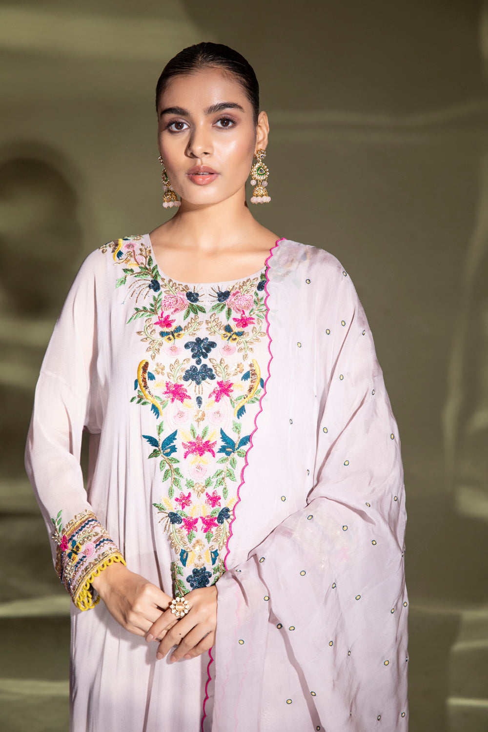 Meliora Embroidered Suit With Dupatta - Auraya Fashion 