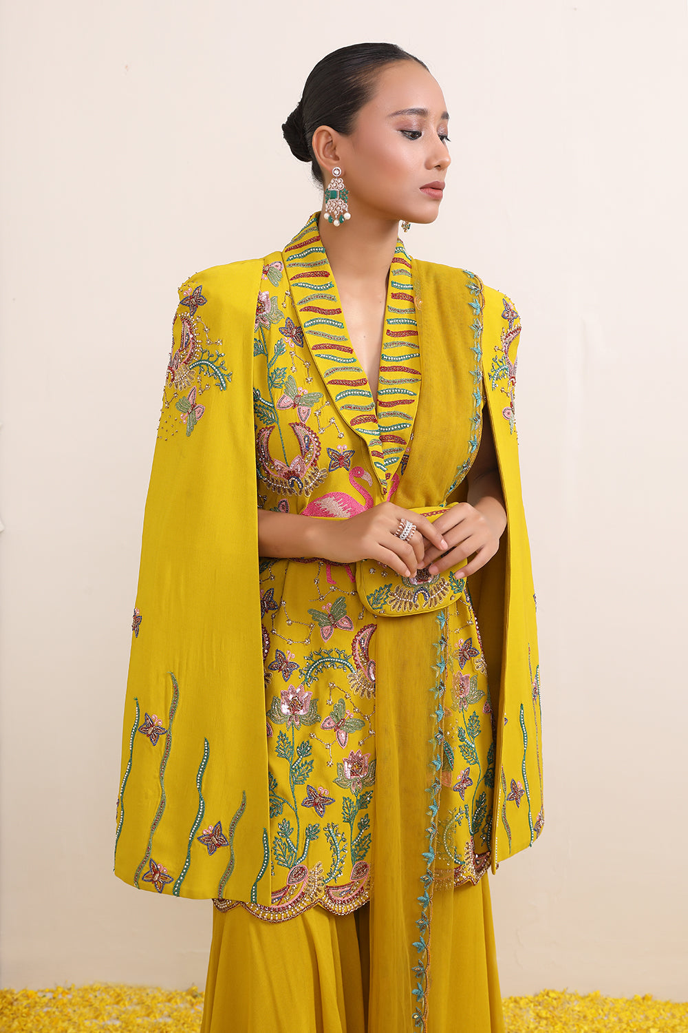 Ayra Cape Sharara Set - Auraya Fashion 