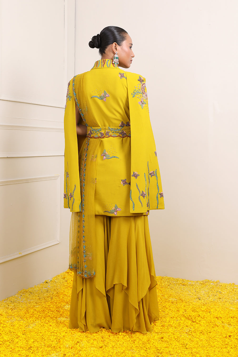 Ayra Cape Sharara Set - Auraya Fashion 