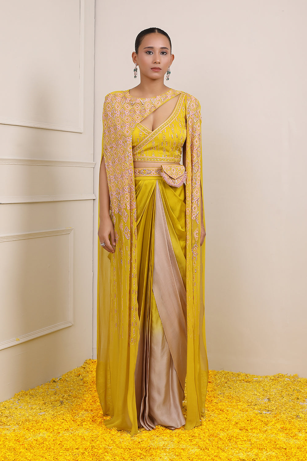 Syra Saree Cape Set - Auraya Fashion 