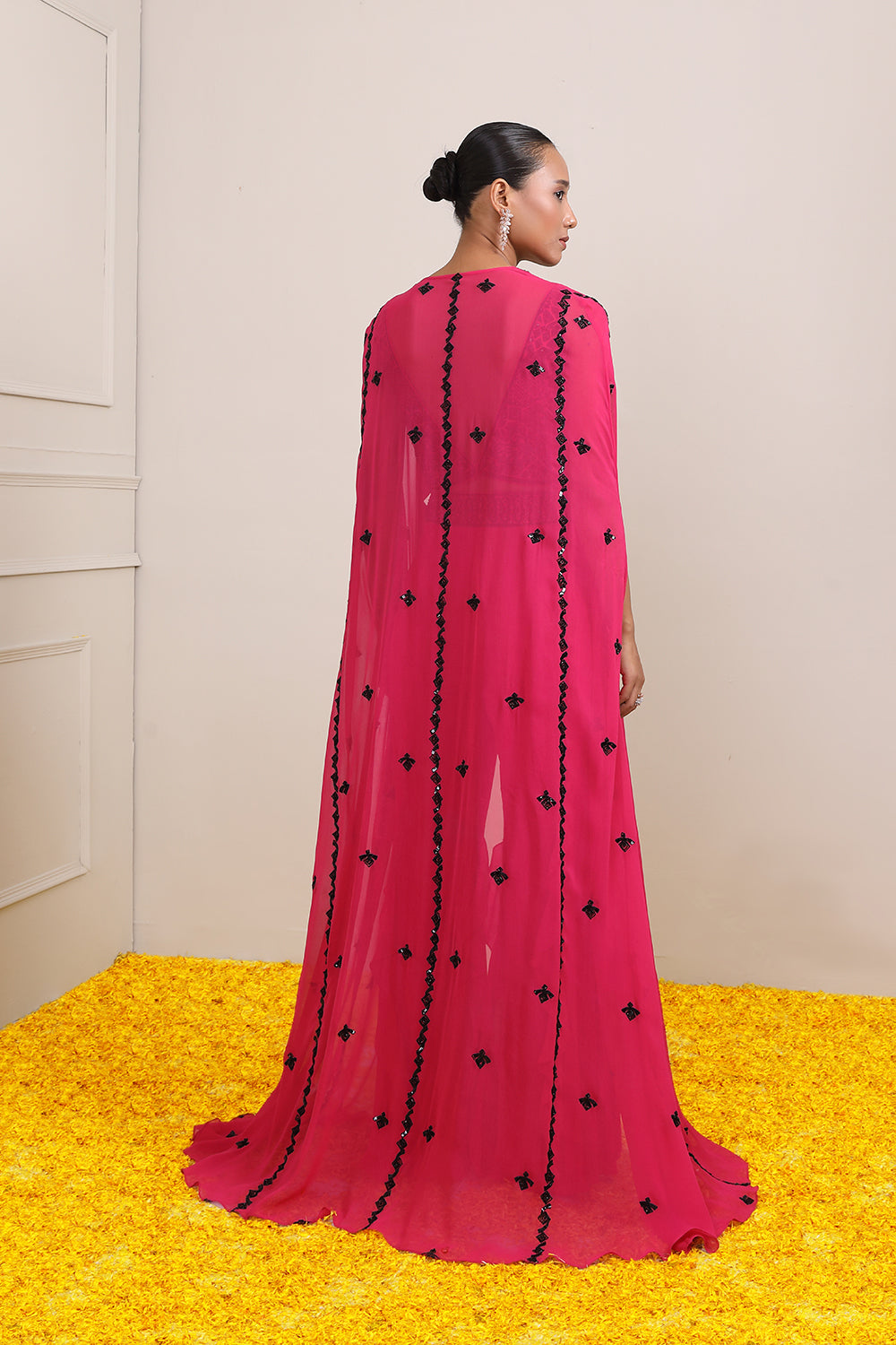 Elaya Sharara Cape Set - Auraya Fashion 