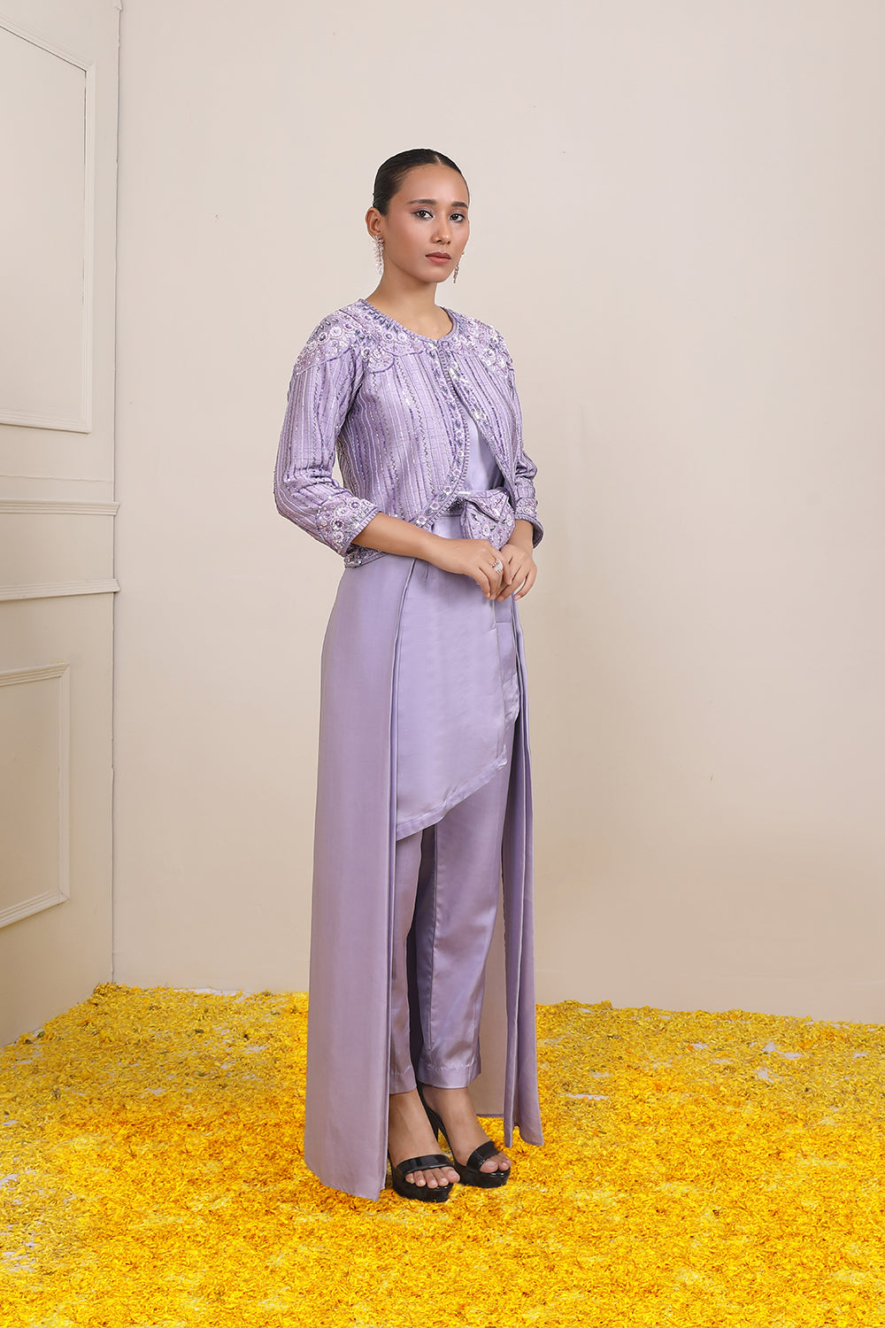 Rafia Cape Suit - Auraya Fashion 