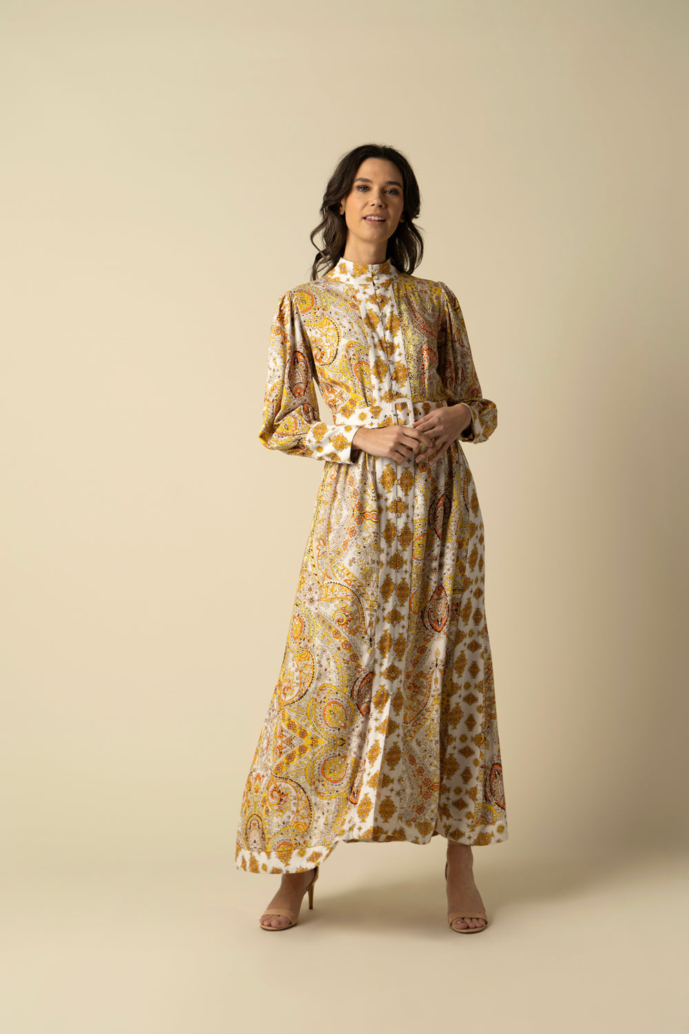 Maya Yellow Cotton Dress - Auraya Fashion - Raishma - 