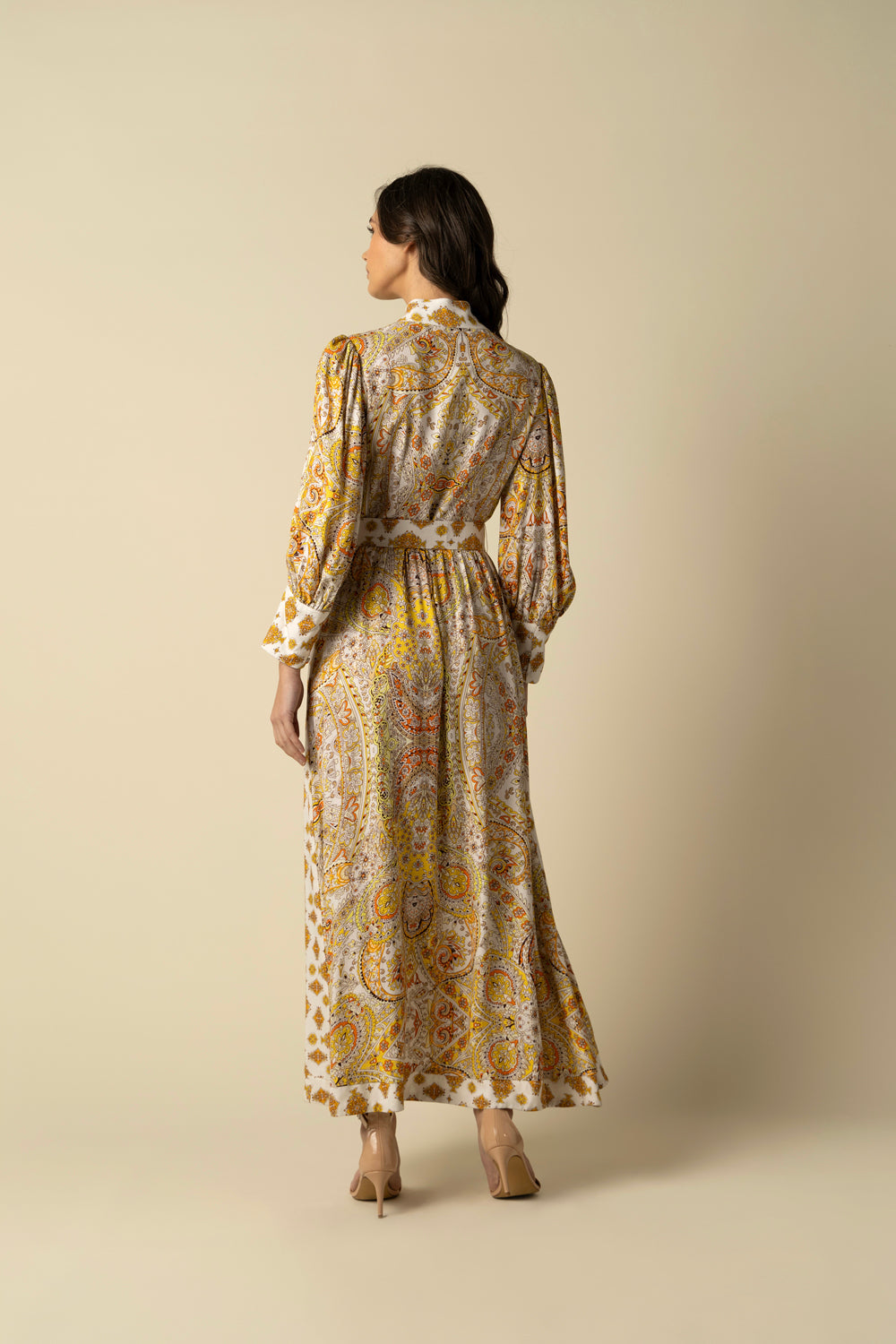 Maya Yellow Cotton Dress - Auraya Fashion 