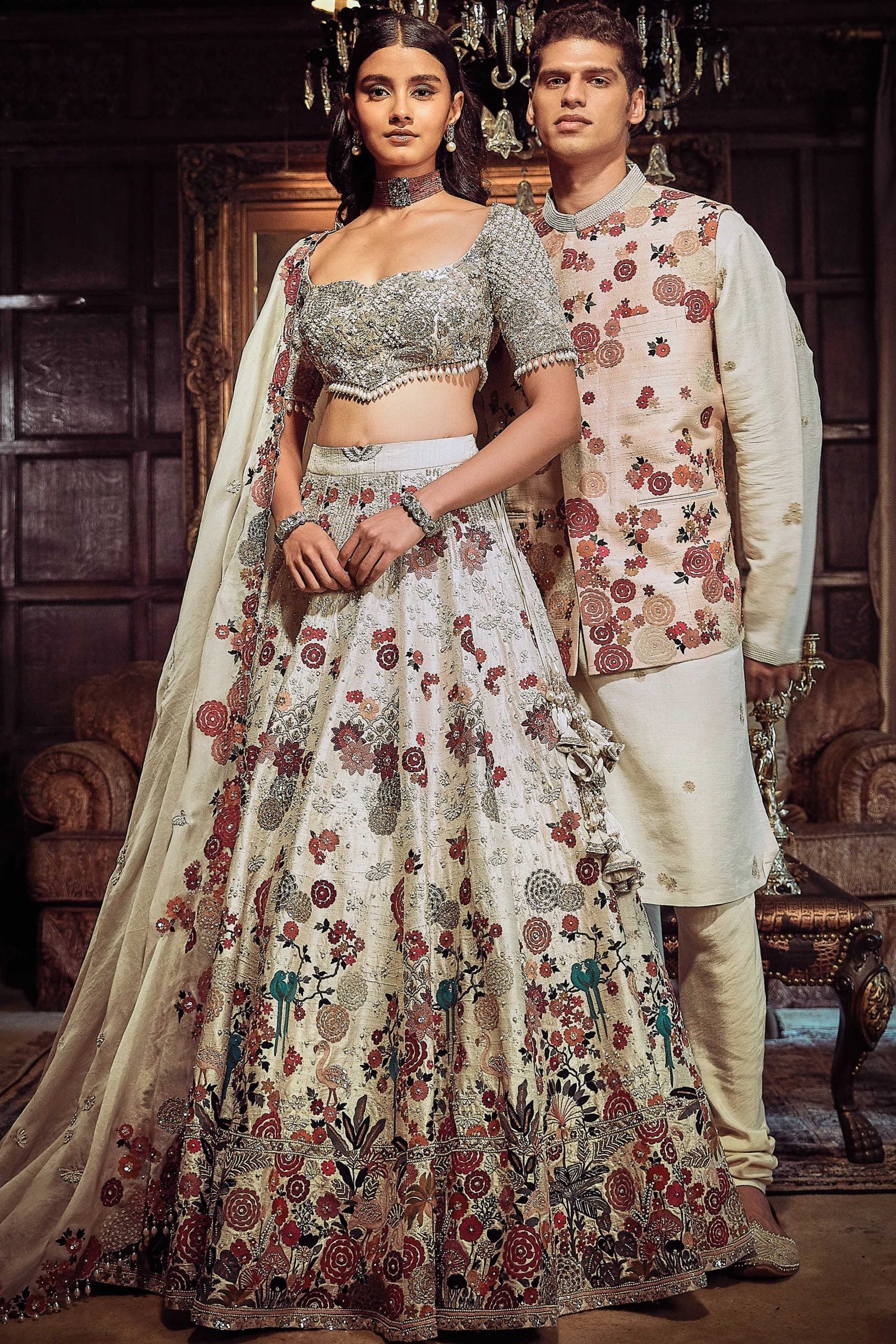 The Royal Satire Ekru Lehenga