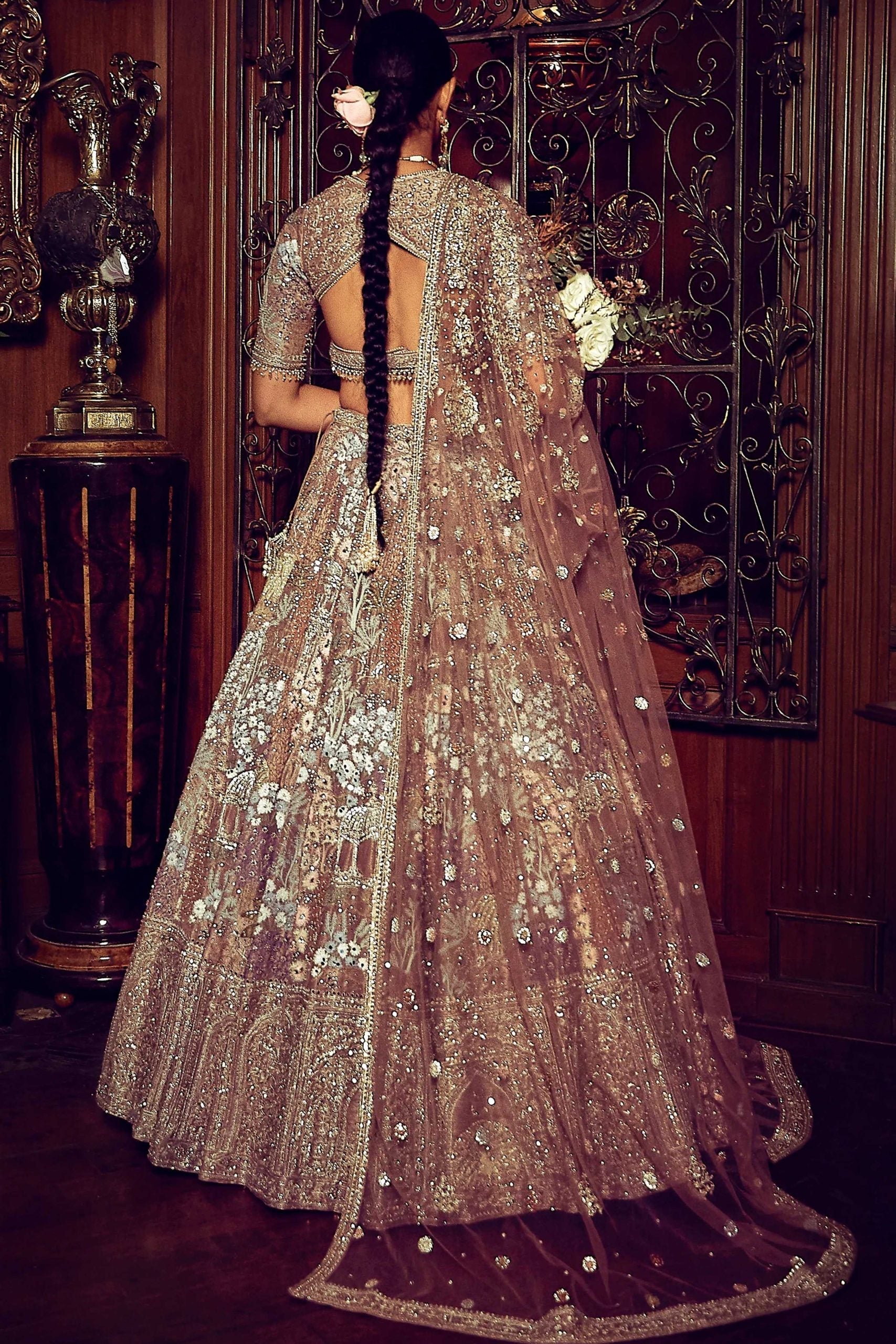 The Palace Of Provence - Aged Lavender Lehenga