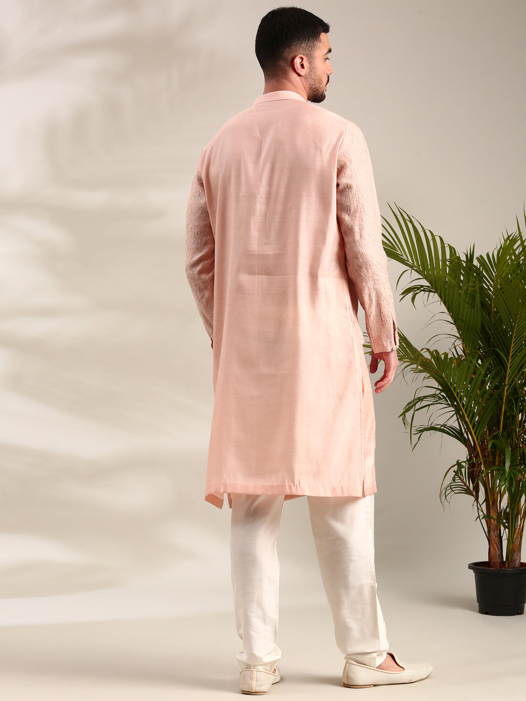 Pink Chanderi Kurta Set