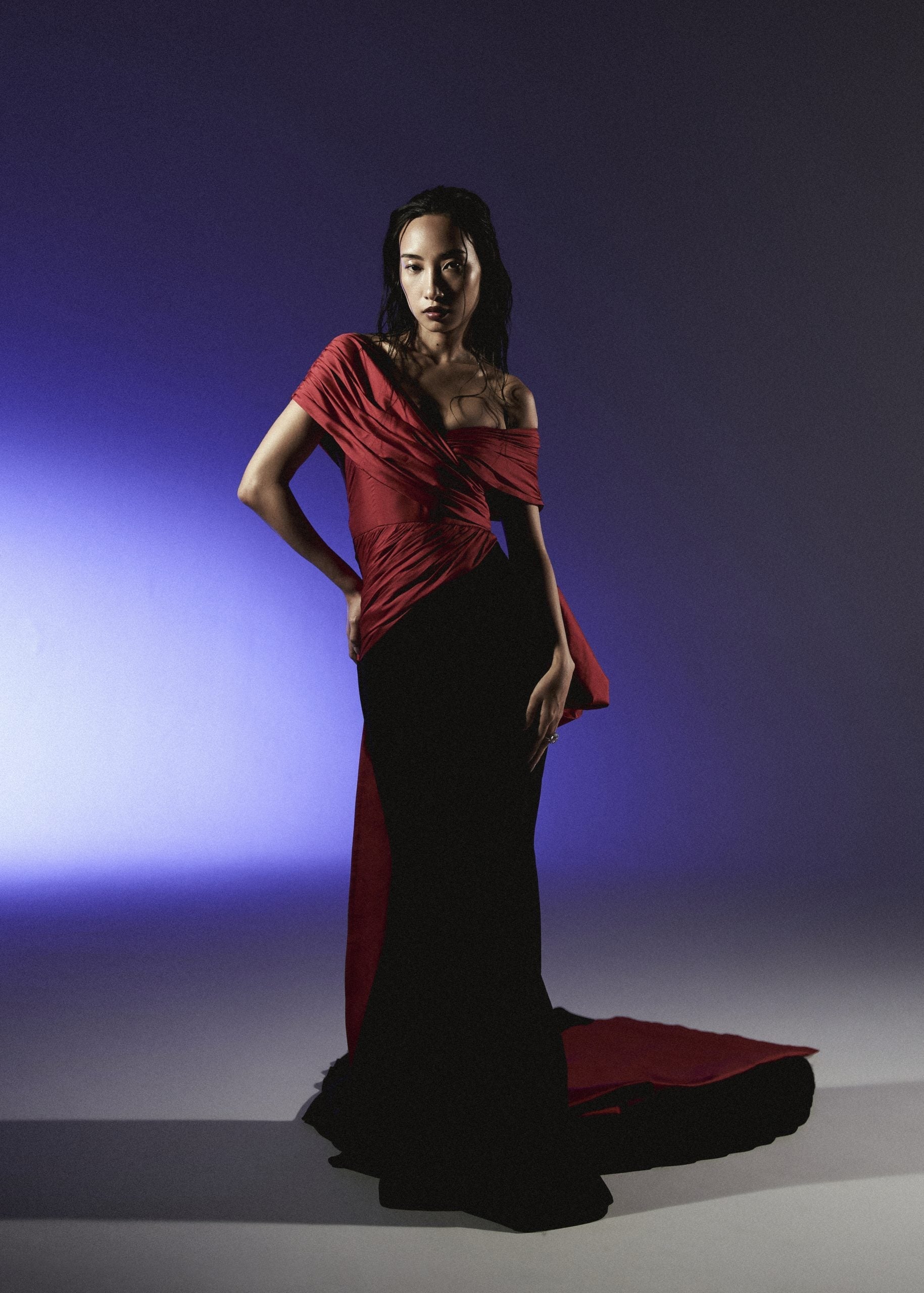 Image of Dual Tone Long Trumpet Gown