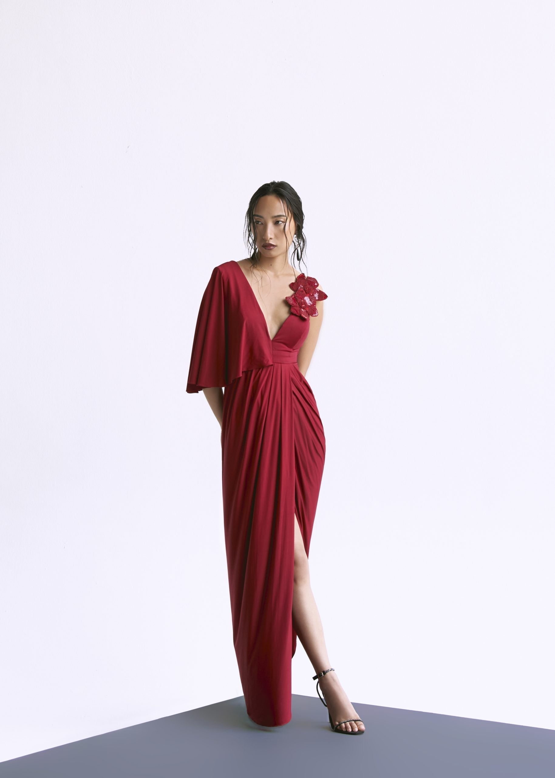 Image of Plunge Overlap Gown