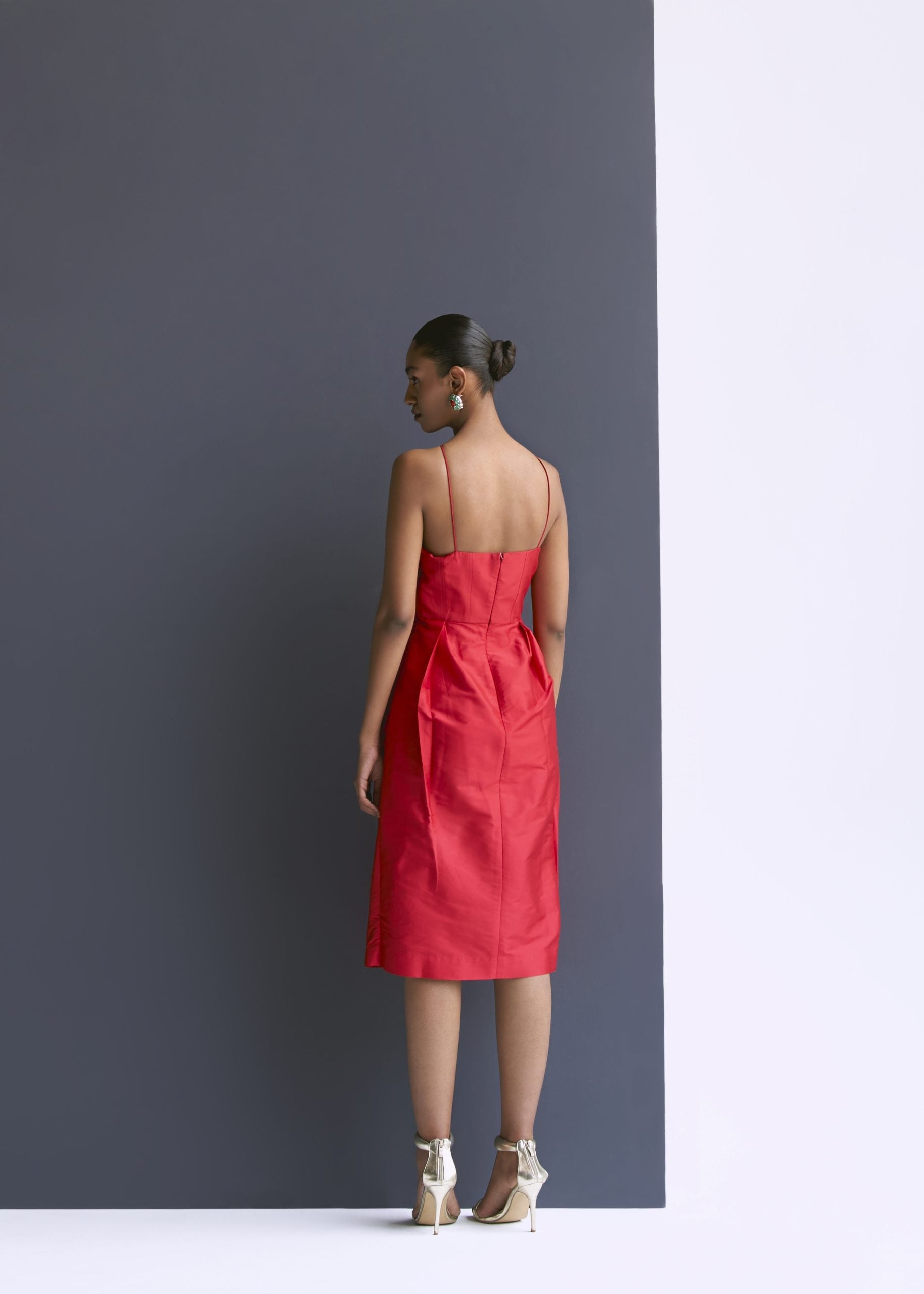 Image of Red Column Dress