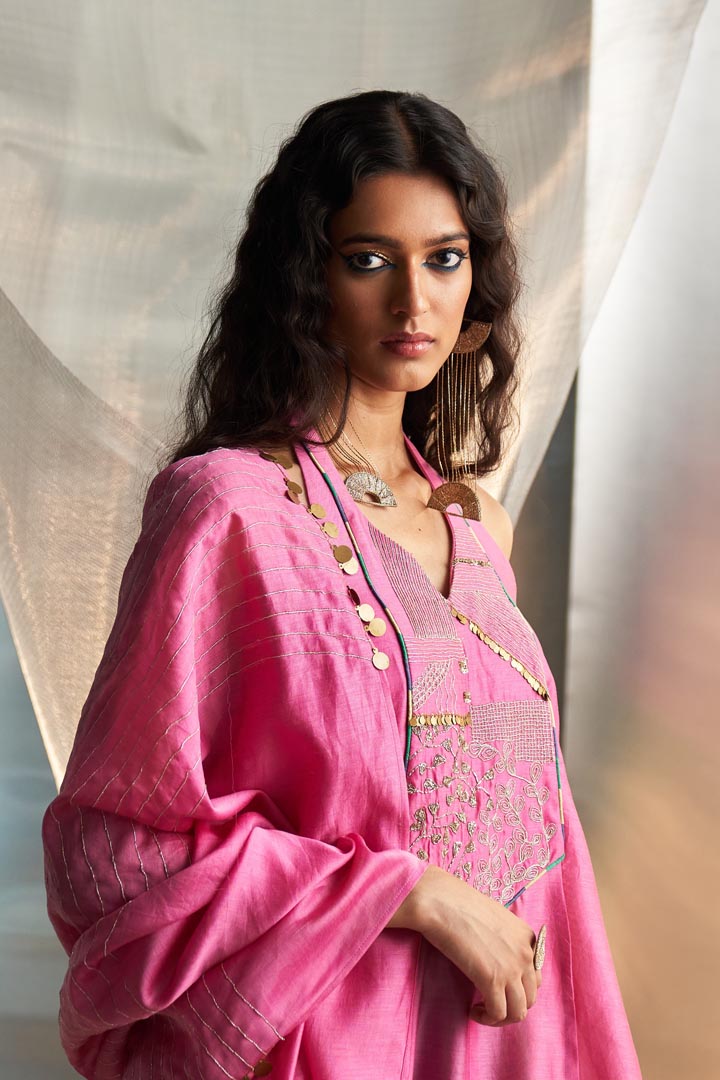 Image of Mis'r Sleeveless Embroidered Sharara Set