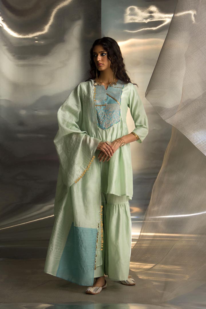 Image of Mis'r Embroidered Sharara Set