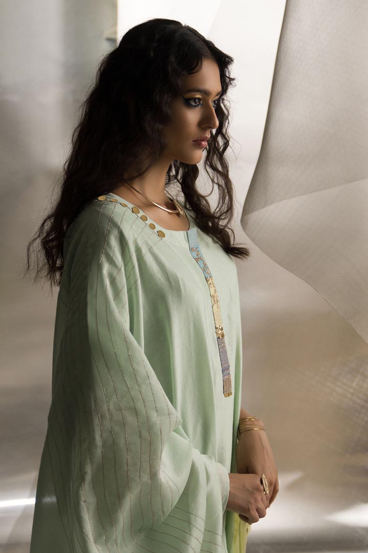 Image of Mis'r Embroidered Flared Sleeve Kurta Set