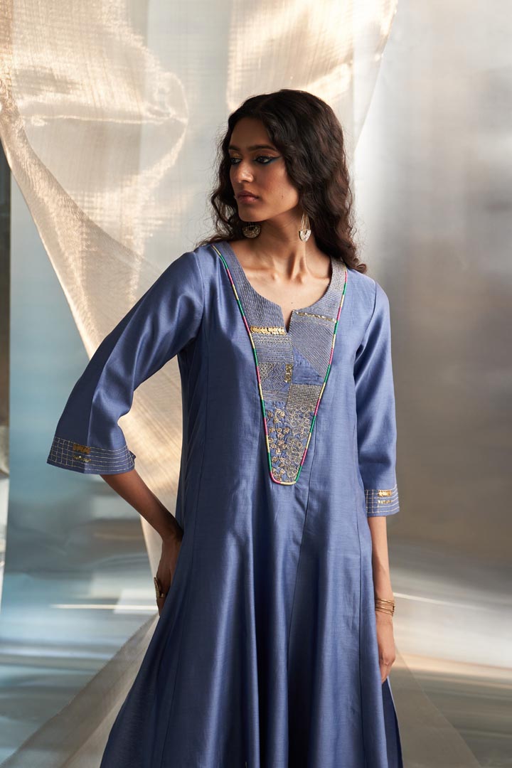 Image of Mis'r Embroidered Flared Kurta Set