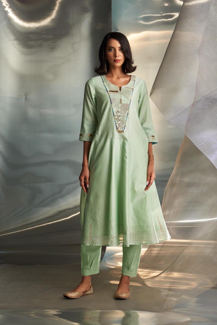 Image of Mis'r Embroidered Flared Kurta Set