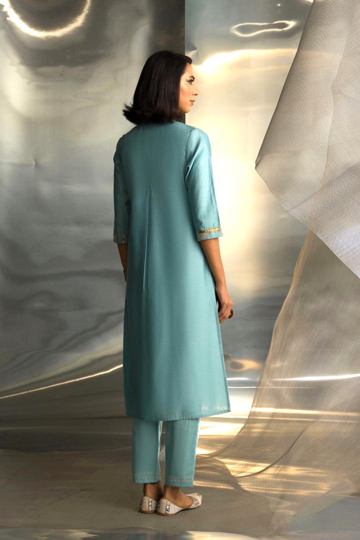 Image of Mis'r Embroidered Gathered Kurta Set