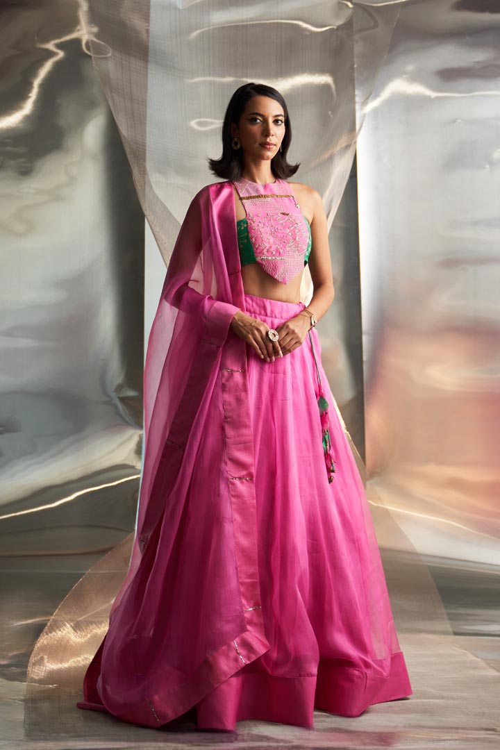 Image of Mis'r Embroidered Organza Lehenga Set