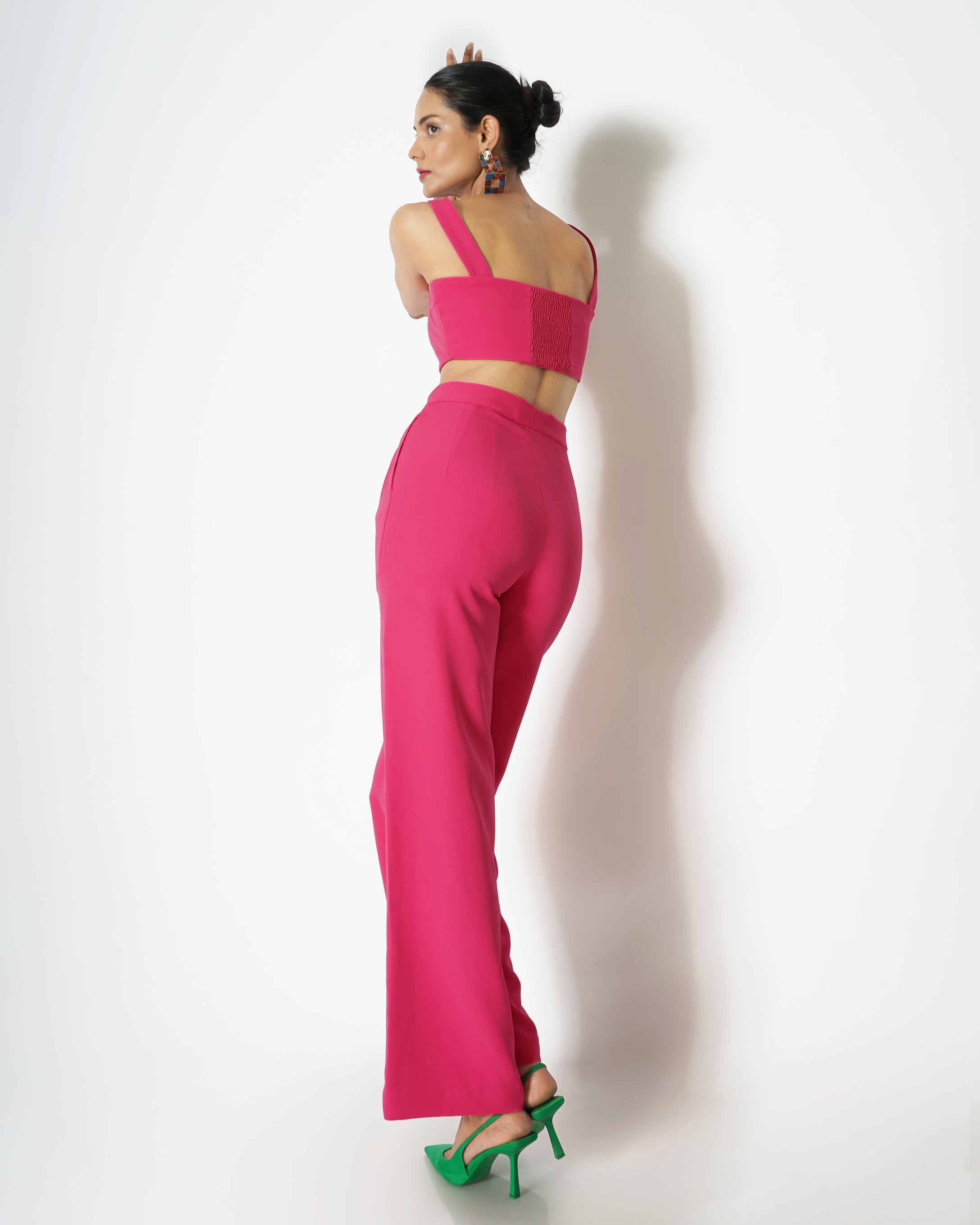 High-waisted double pleat trousers