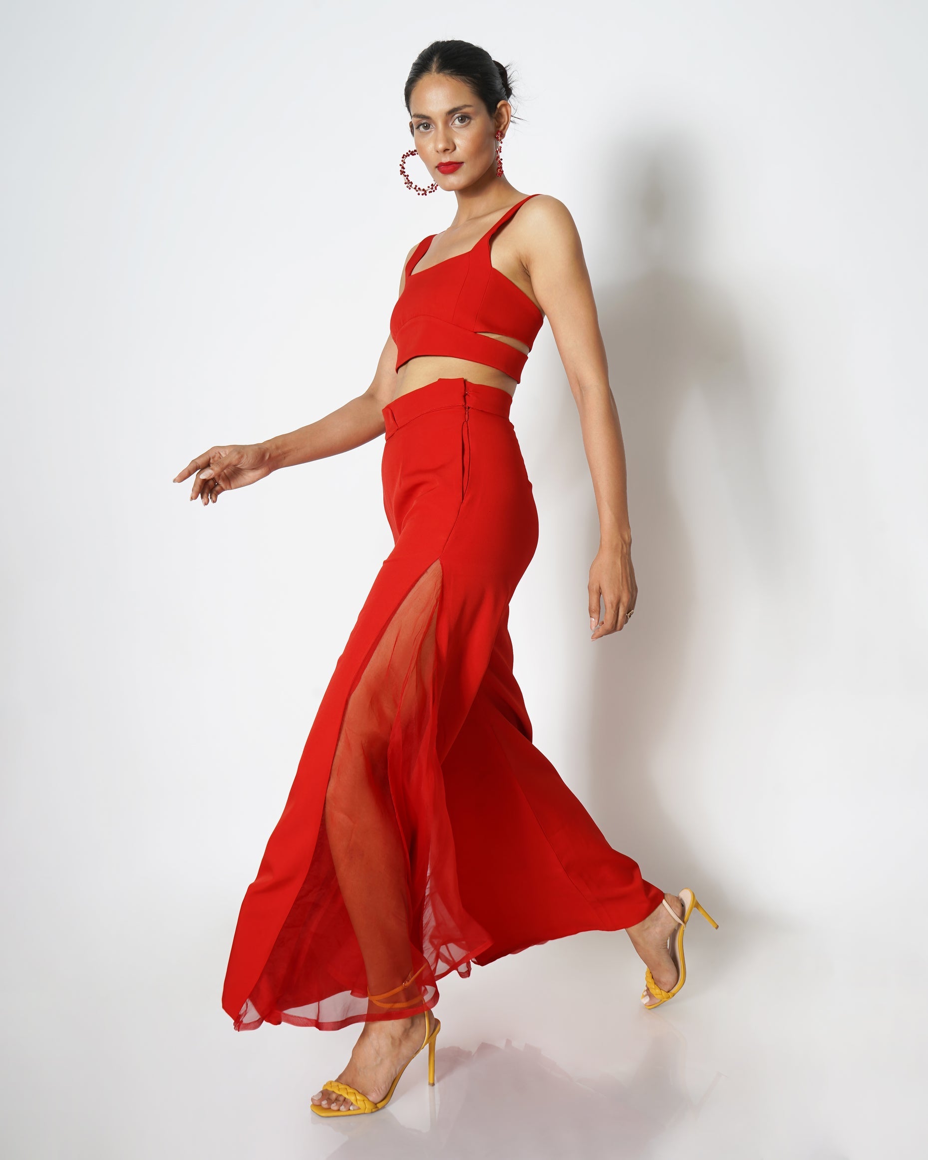 Cropped bustier with cut-out detail