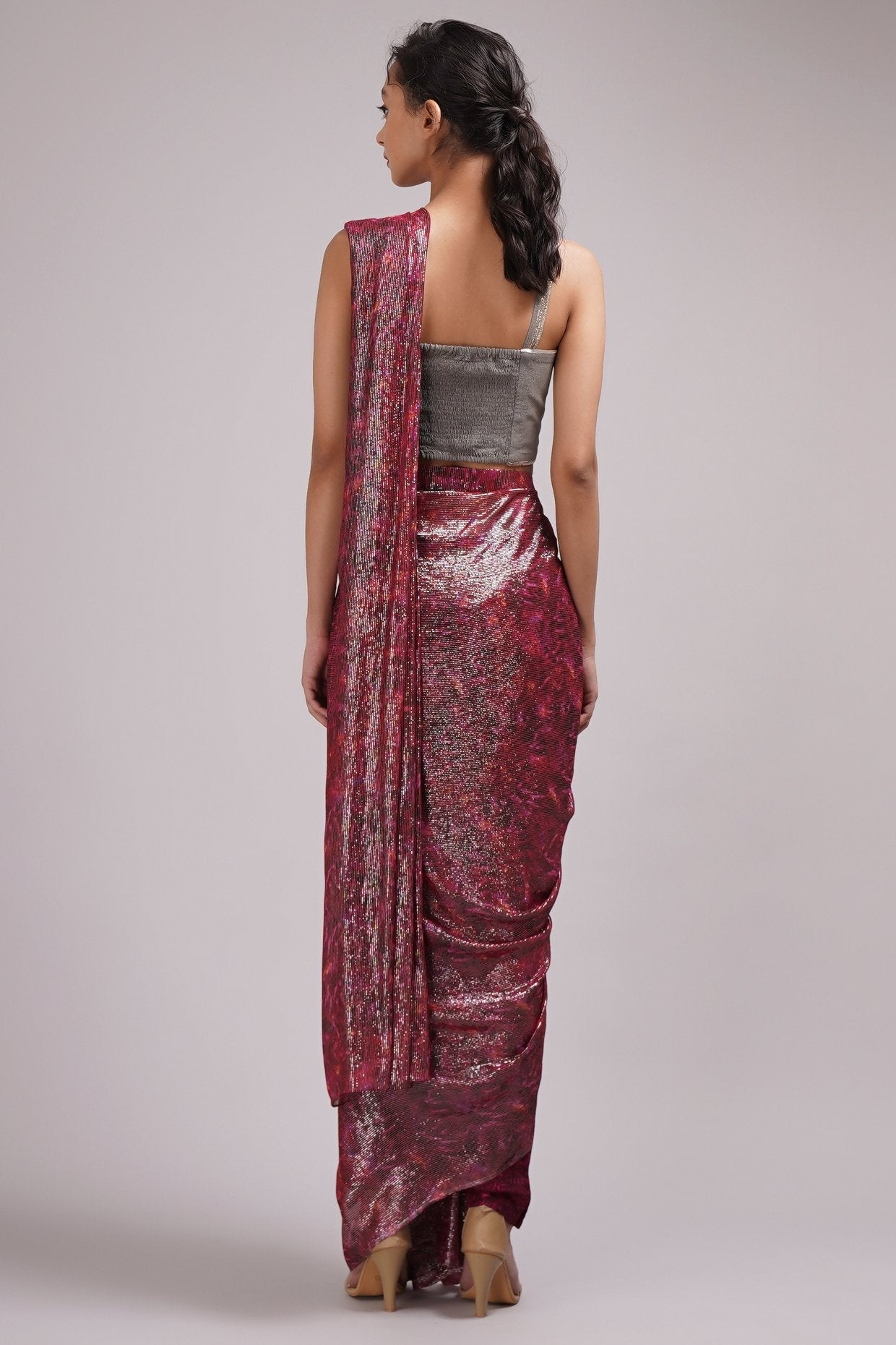 Fusion Style Drape Pant Saree Set