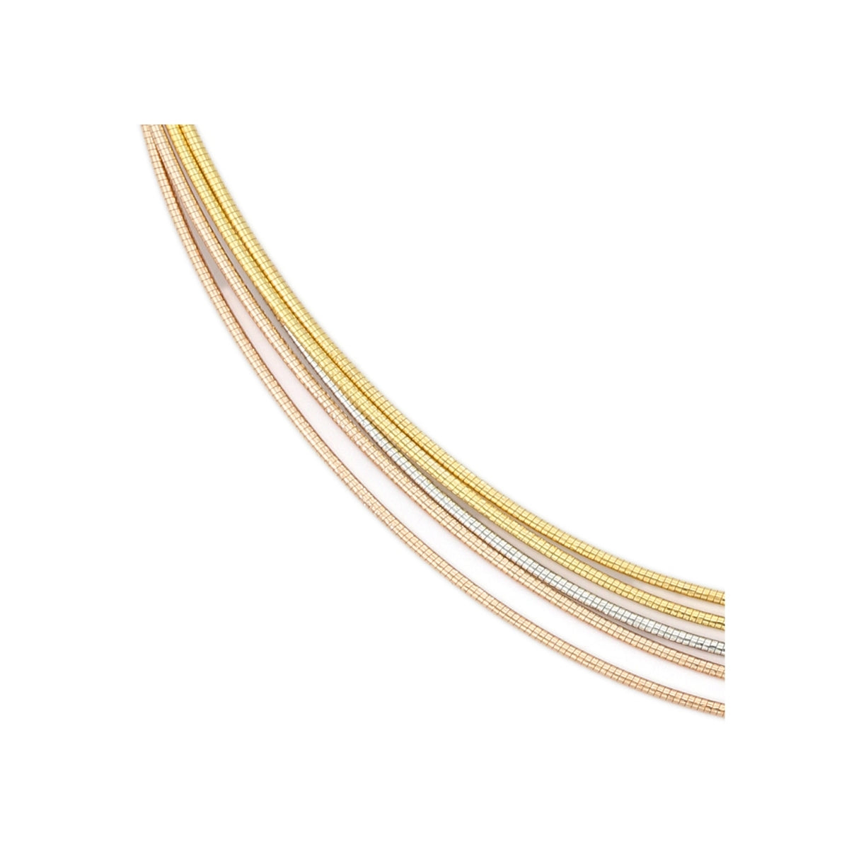 Triple Tone Silver Wired Choker Necklace for Women