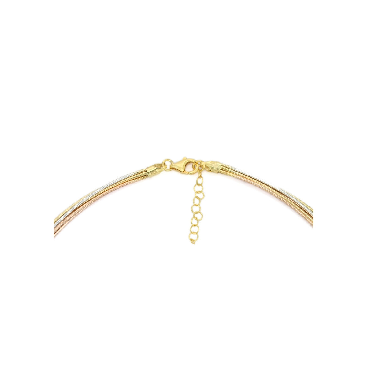 Triple Tone Silver Wired Choker Necklace for Women