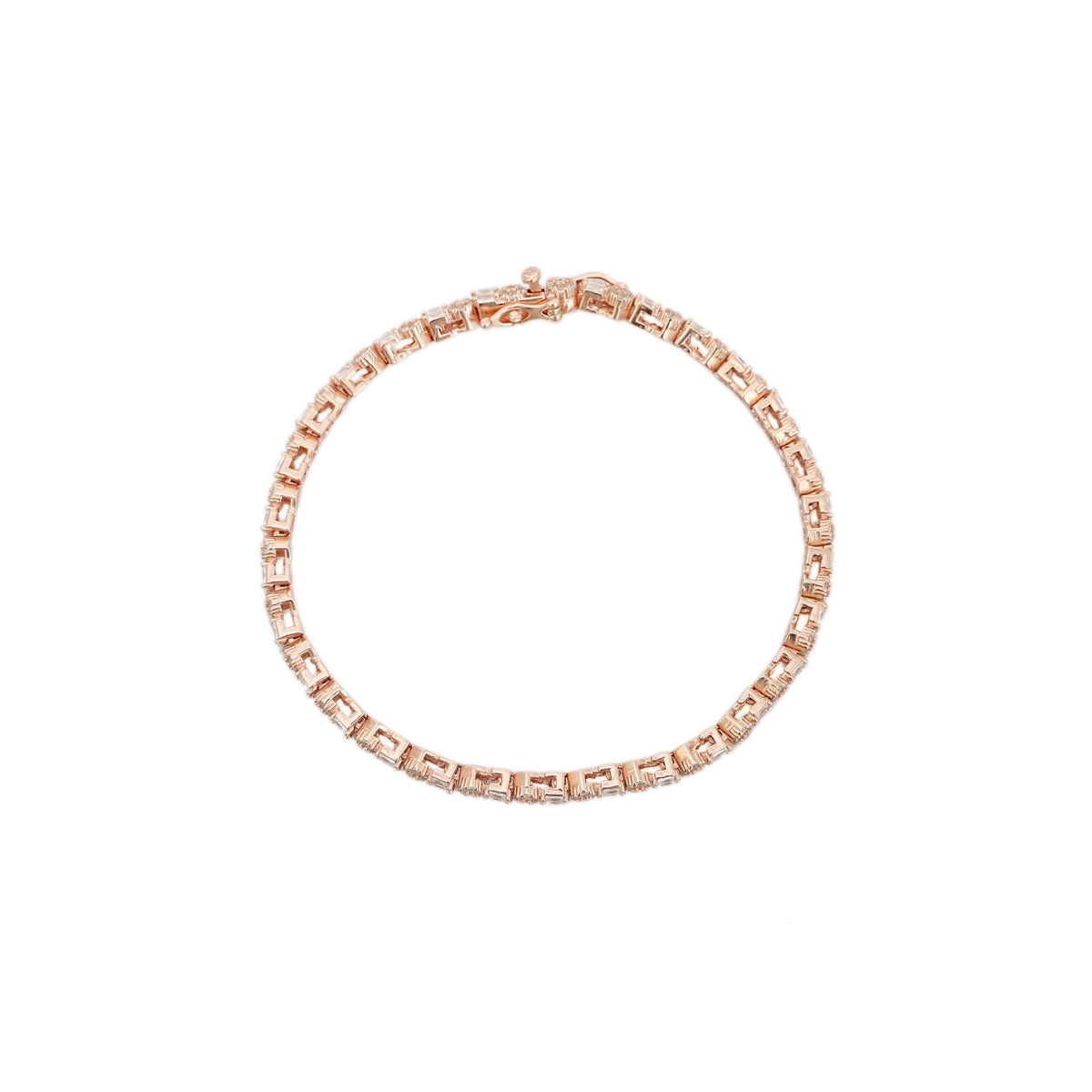 Rose Gold CZ Diamond Tennis Bracelet for Women