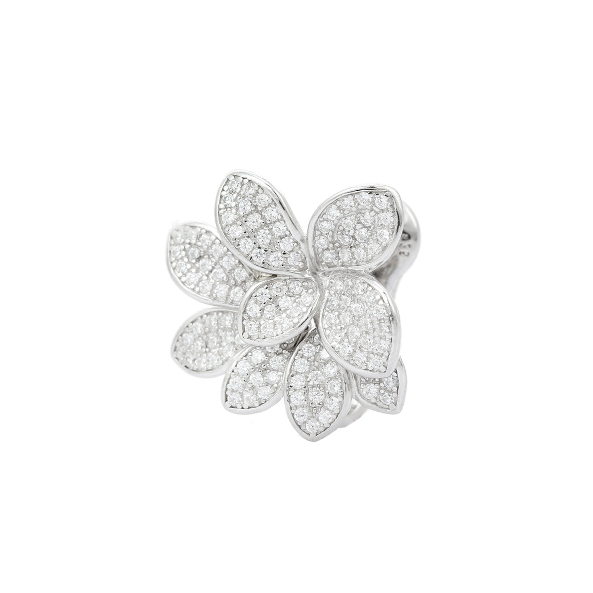 Antique Colourful Flower Diamond Stud Earrings in Silver and Rose Gold