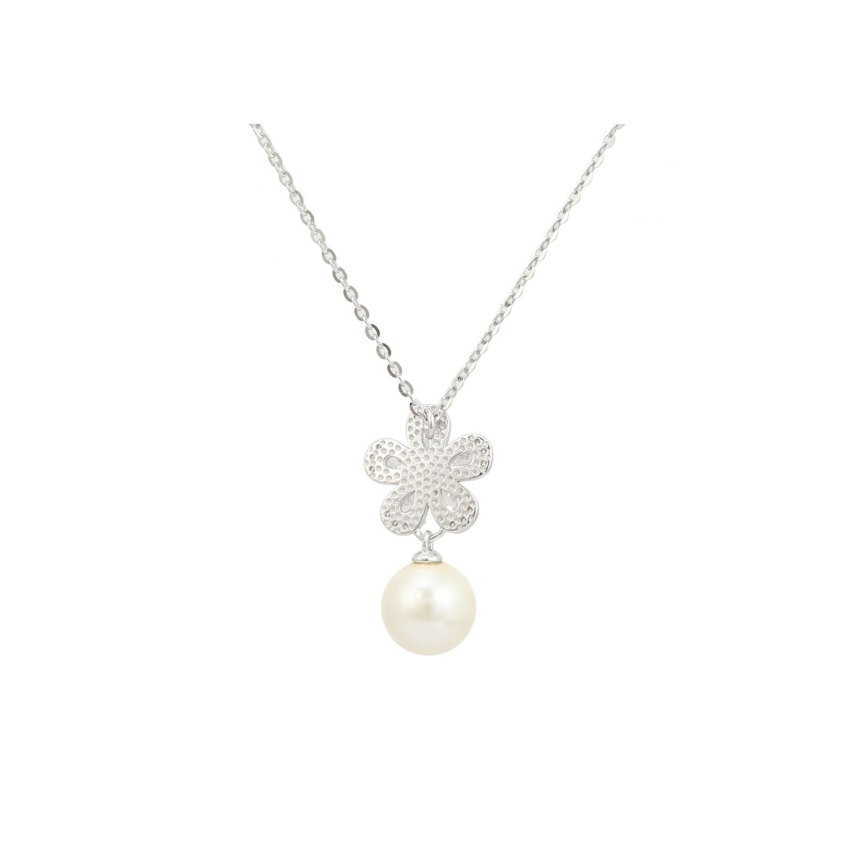 925 Silver Pearl Drop Pendant Necklace with earrings