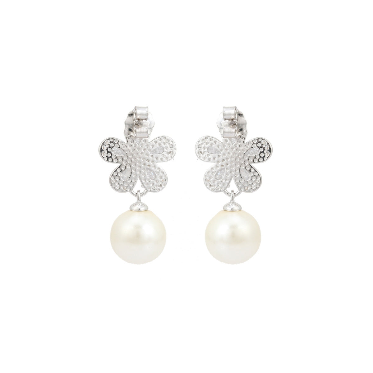 925 Silver Pearl Drop Pendant Necklace with earrings