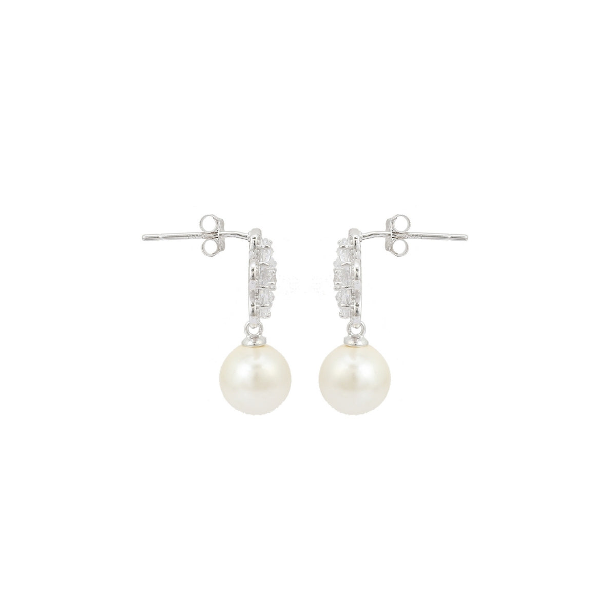 925 Silver Pearl Drop Pendant Necklace with earrings