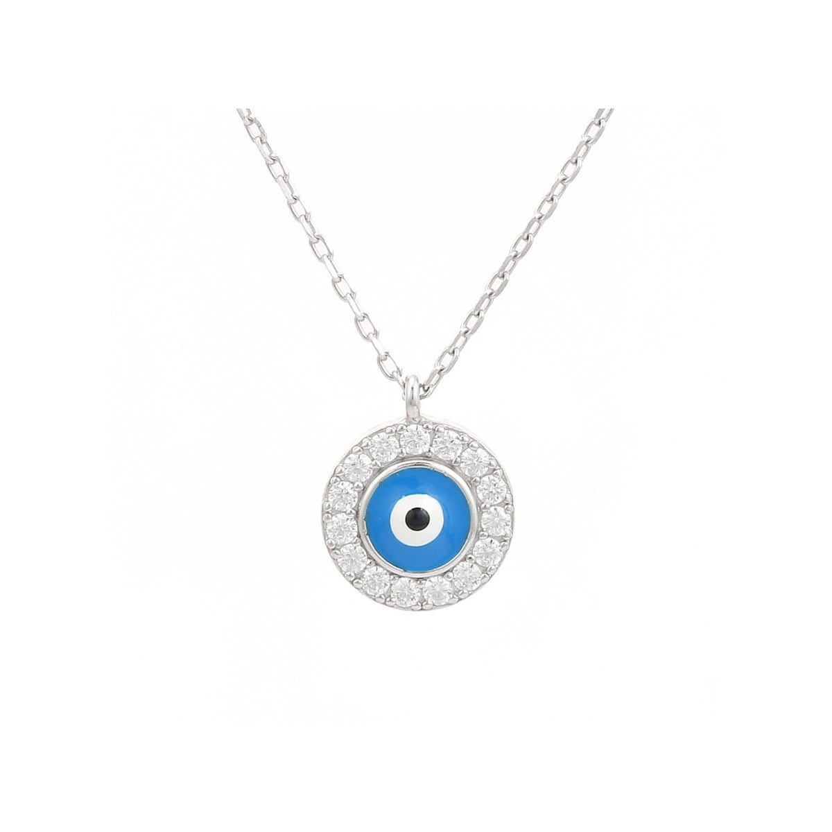 Blue Evil Eye Necklace - 925 Silver Charm for Luck and Protection