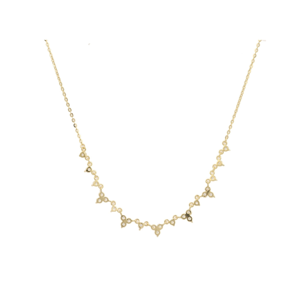 Elegant Yellow and White Gold Cz Diamond Cluster Necklace for Women