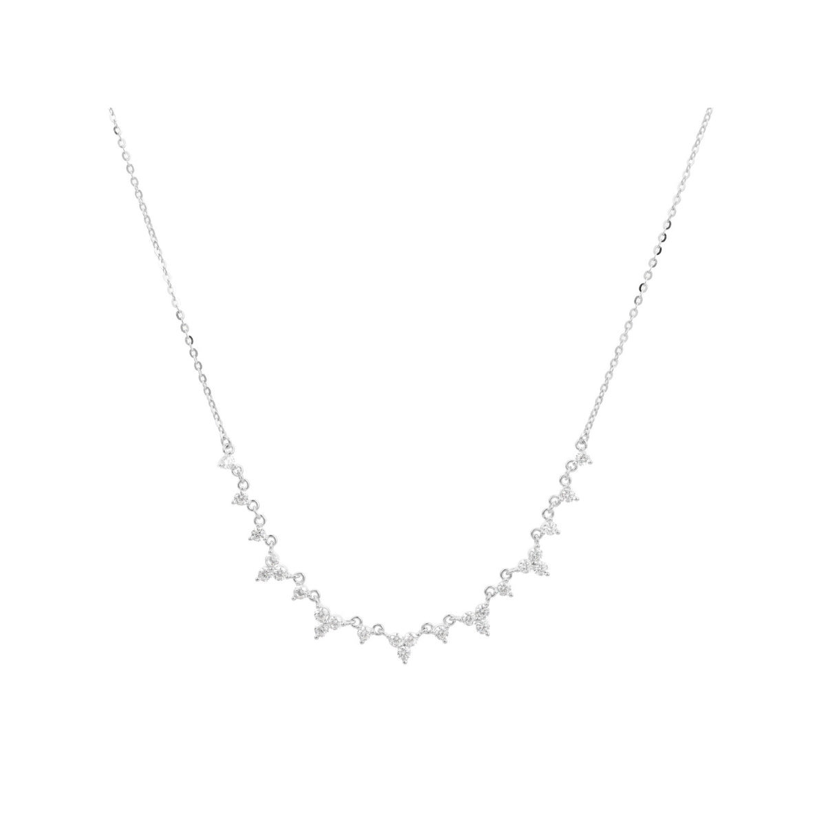 Elegant Yellow and White Gold Cz Diamond Cluster Necklace for Women