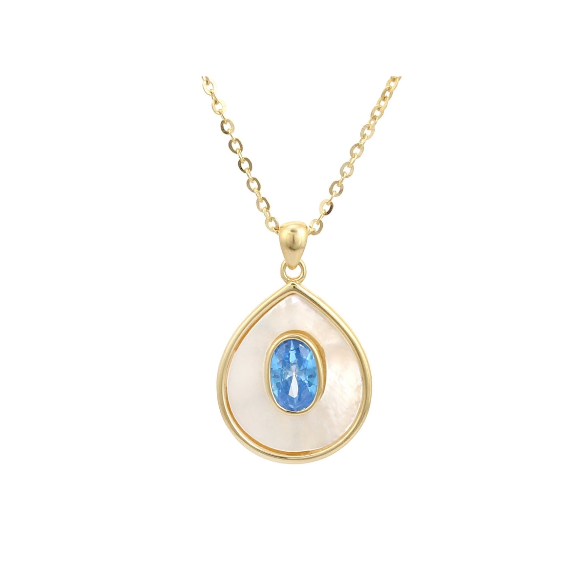Yellow Gold Pear Drop Necklace for Women