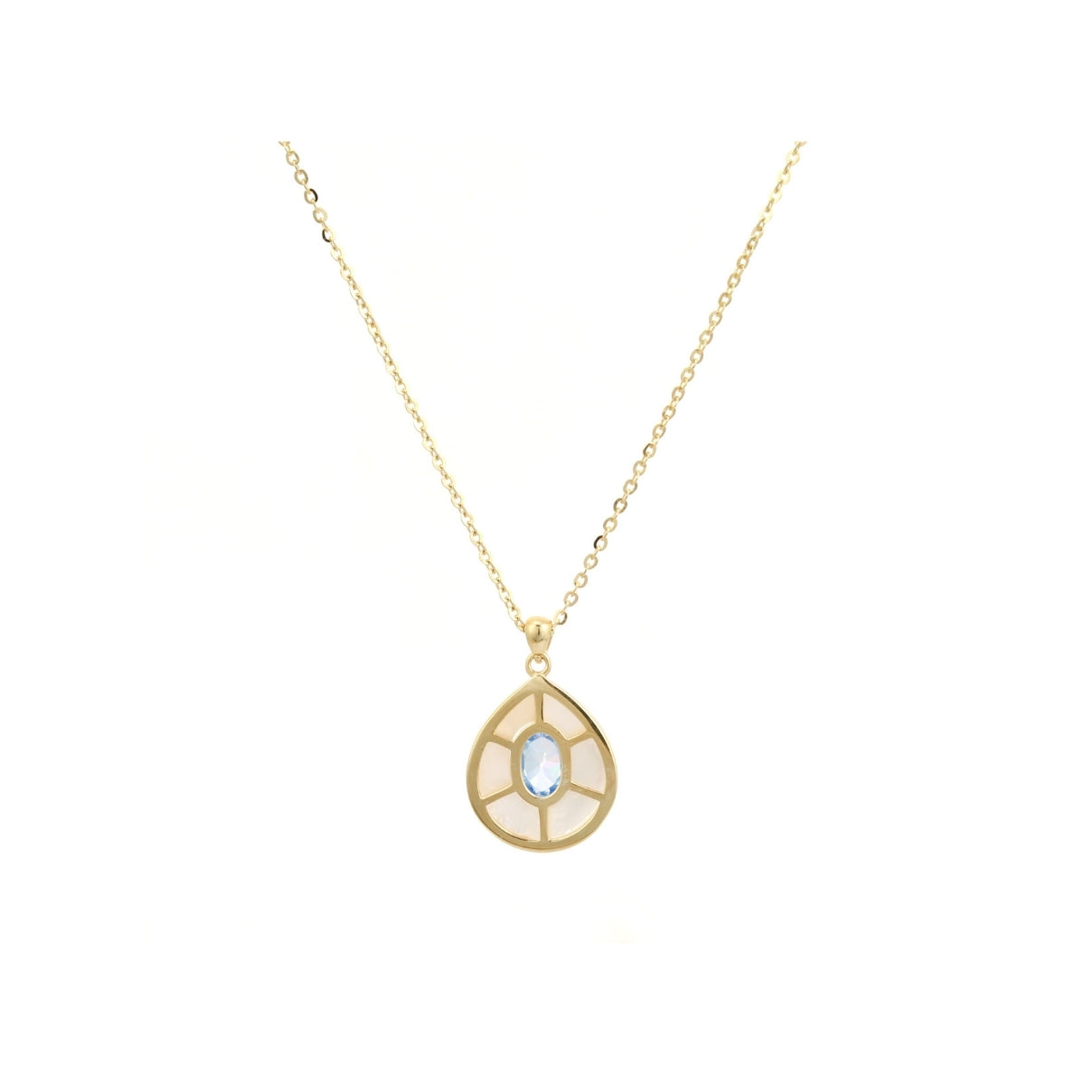 Yellow Gold Pear Drop Necklace for Women