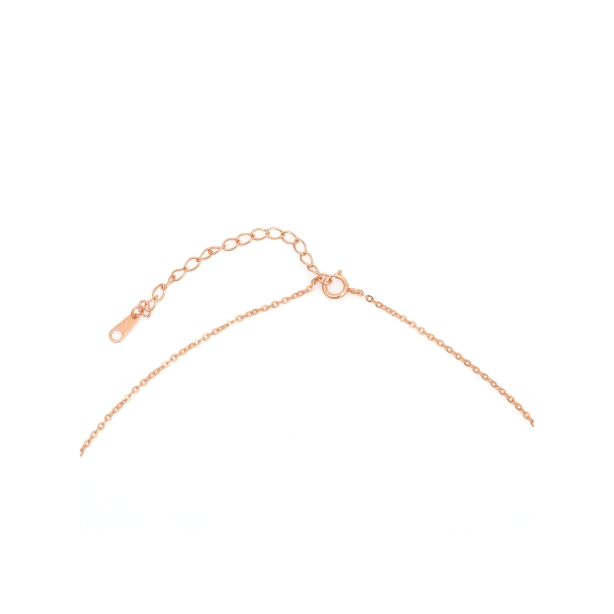 Rose Gold Necklace - 925 Silver Square Cz Diamond Pendant