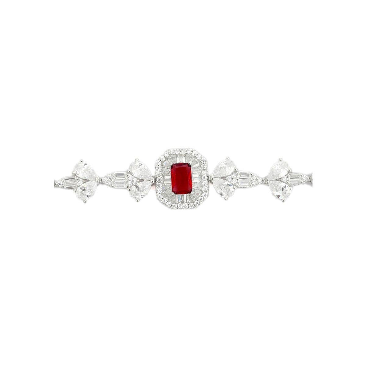 925 Silver Tennis Bracelets for Women - Emerald Cut Blue, Red, and Green CZ Diamonds