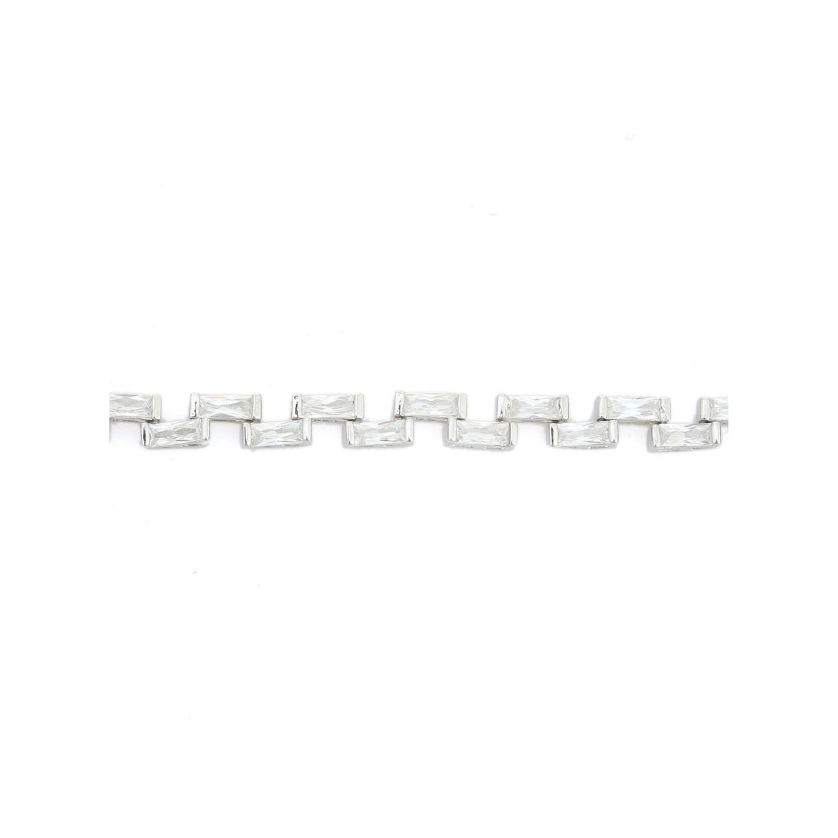 Zigzag Pattern Tennis Bracelet for Women with Baguette CZ Diamonds