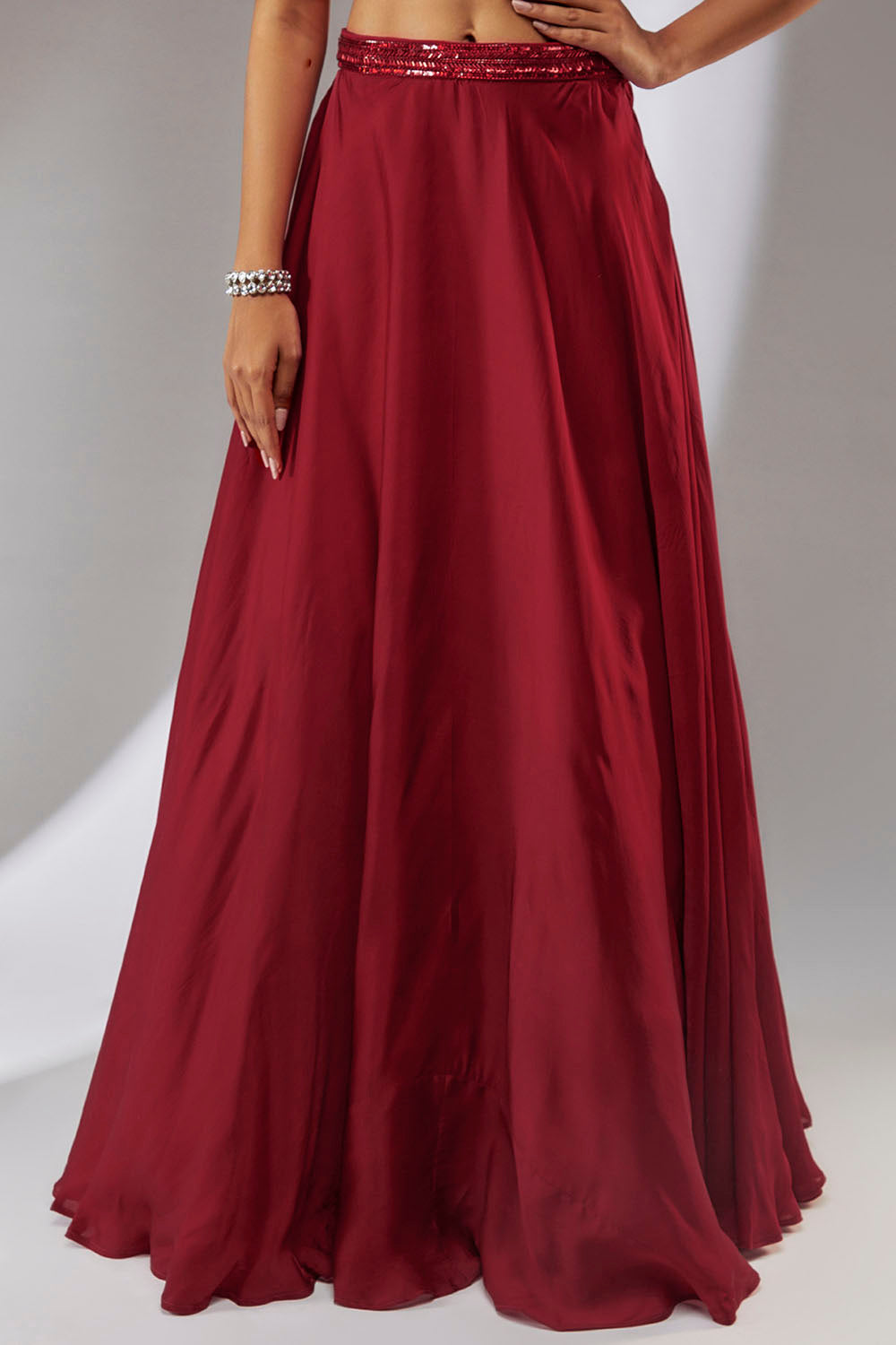 Red Lehanga Set - Auraya Fashion 