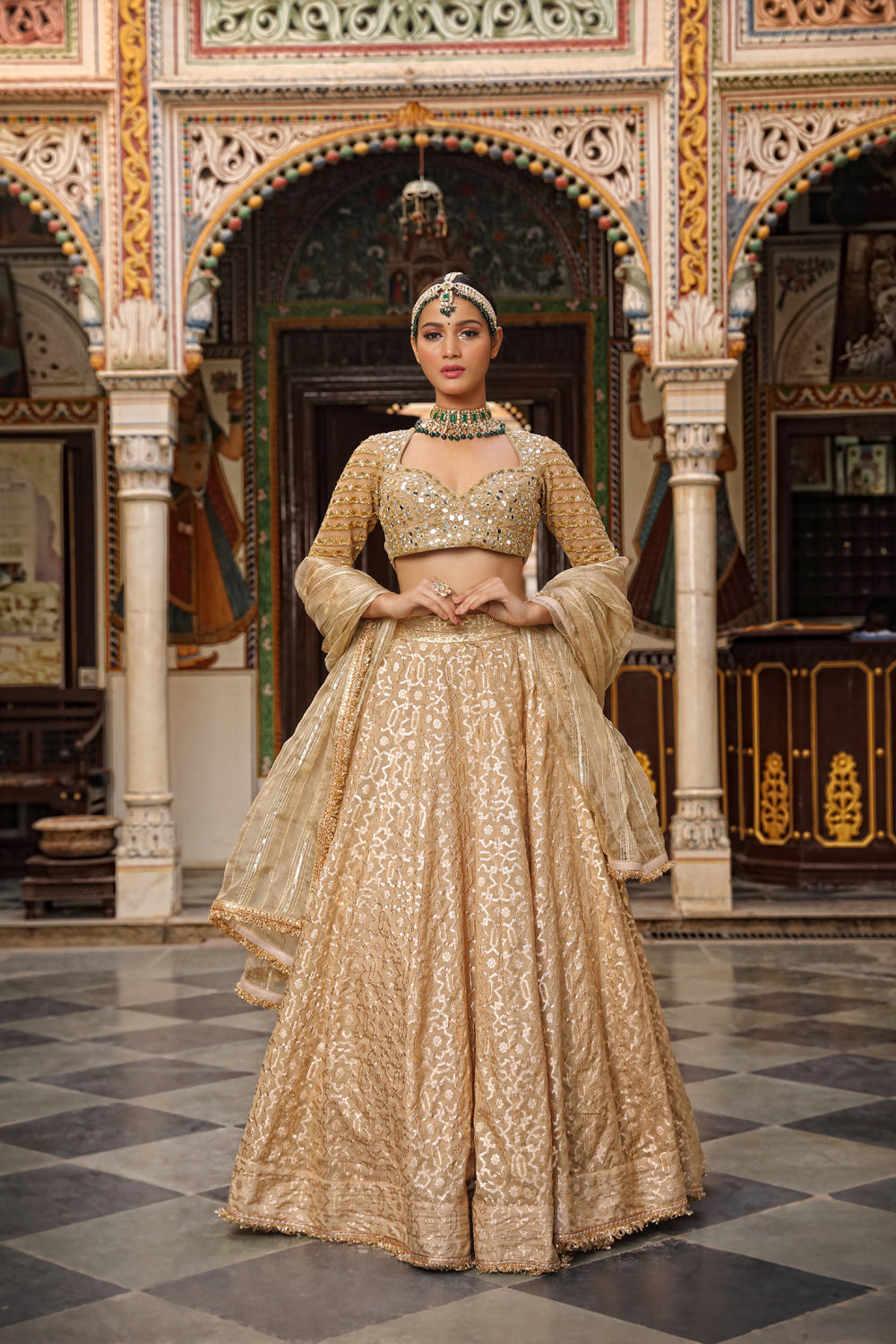 Banarasi Chanderi Lehenga - Auraya Fashion - Neha Khullar - 