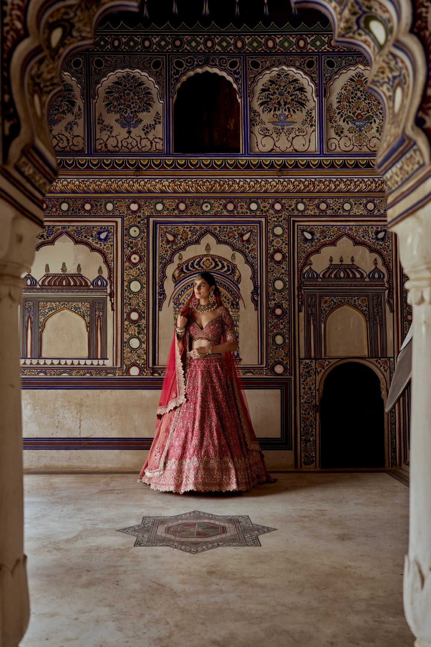 Red Raw Silk Embroidered Lehenga Choli with Net Dupatta