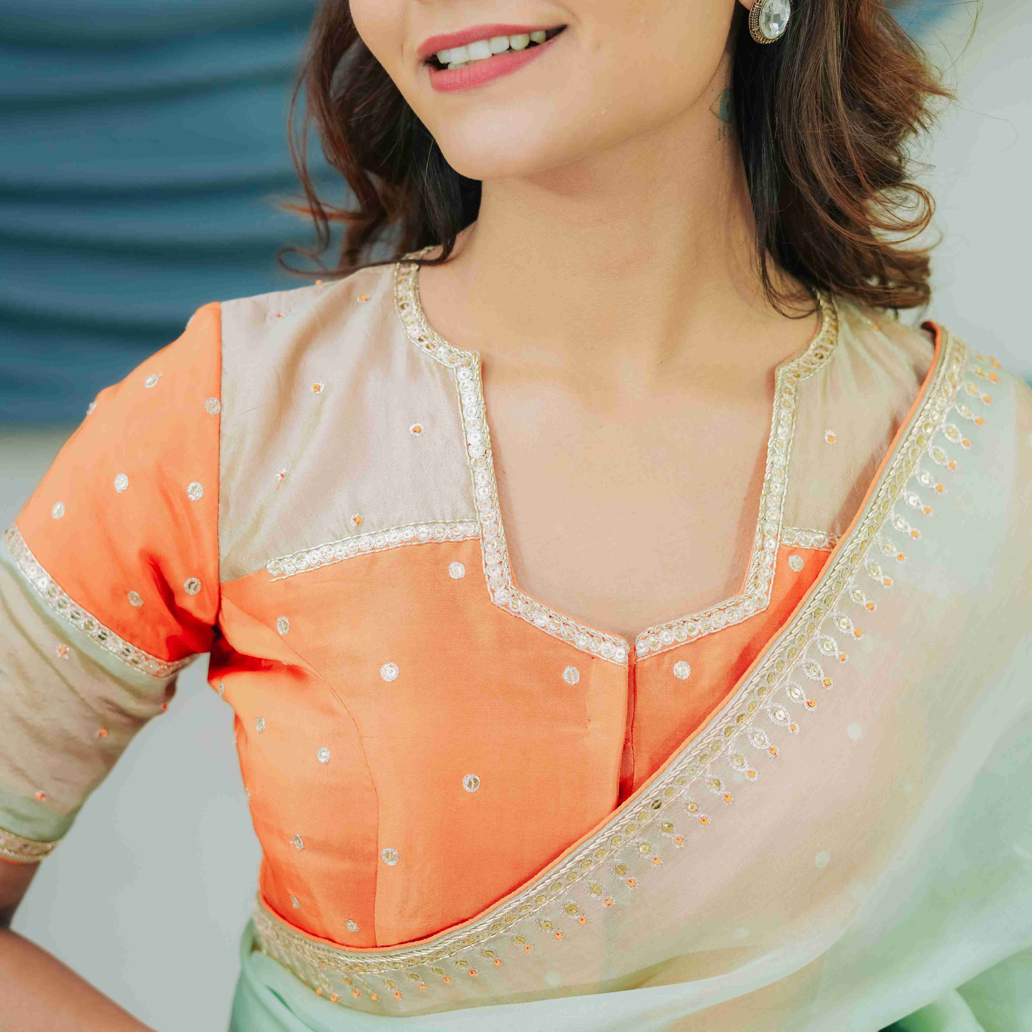 Organza Saree with Dabka Work 