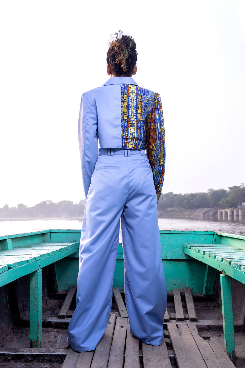 Azure Co-Ord Set Ii- (Azure Cropped Blazer + Azure Trousers) - Auraya Fashion -  - #tag1# - #tag2# - #tag3# - #tag3#