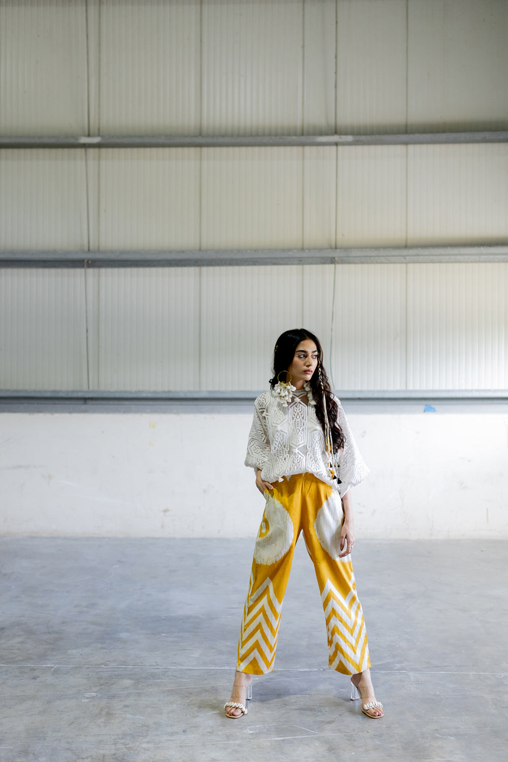 Orion White Top With Juno Mustard Pants