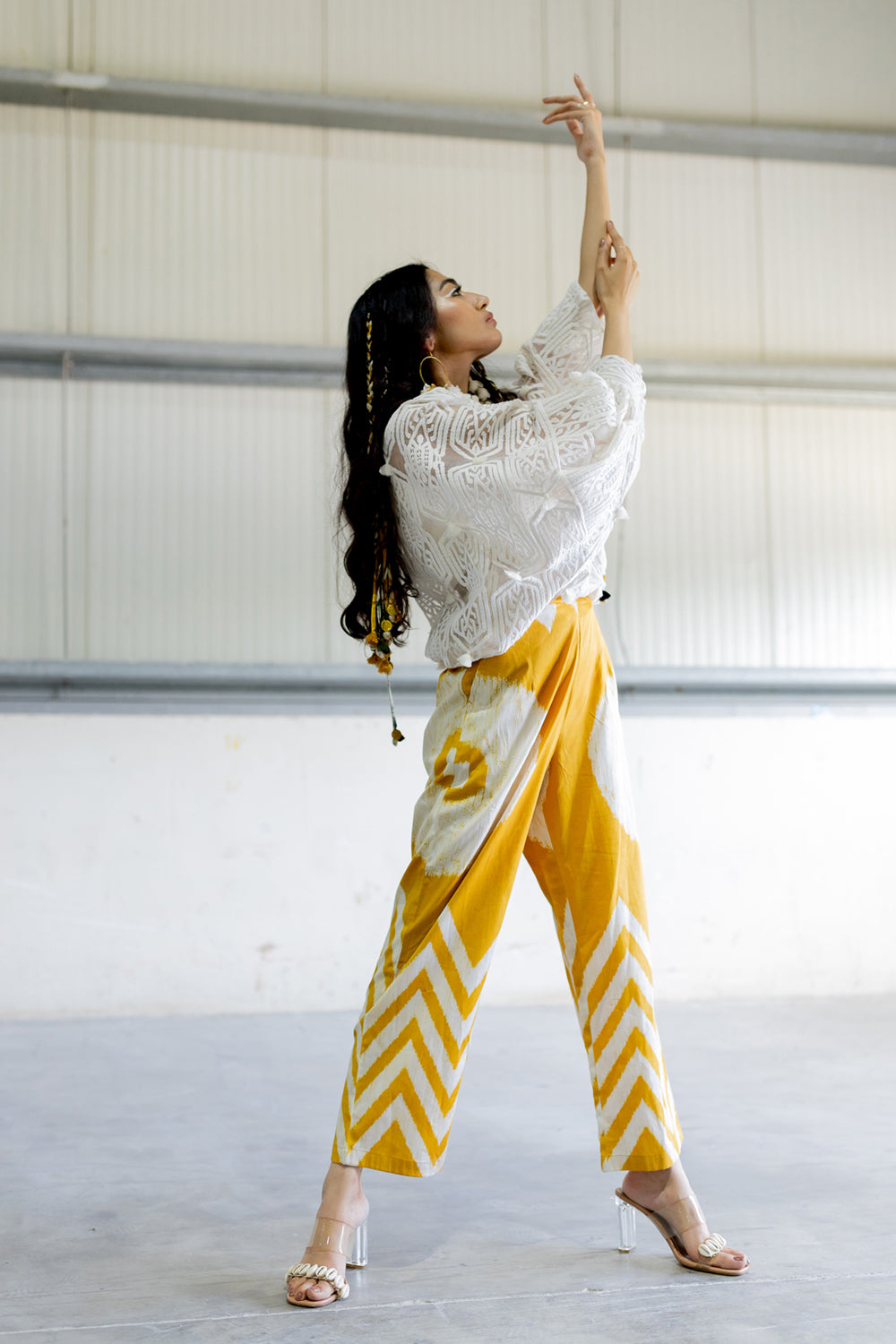 Orion White Top With Juno Mustard Pants