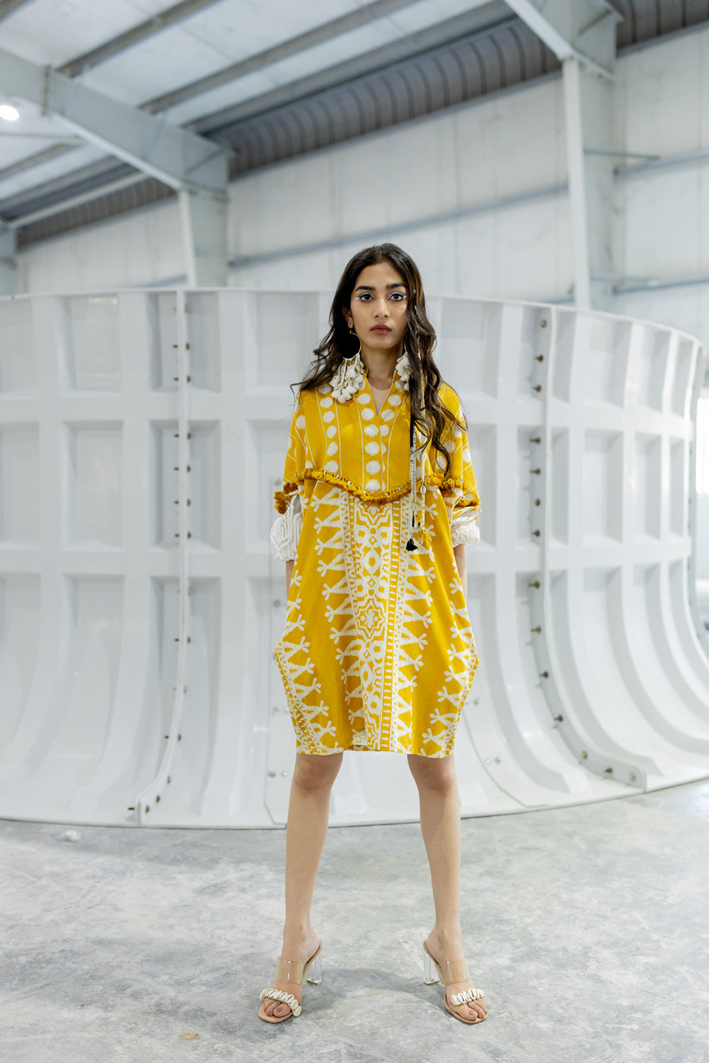 Kai Eden Mustard Short Dress